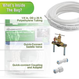 Homewerks 7252-25-14-PTC Ice Maker Supply Line and Humidifier Installation  Kit 1/4-Inch