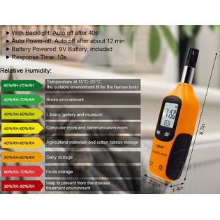 Eray SR-Y86 Digital Psychrometer Thermometer Hygrometer with Backlight,  Temperature and Humidity Reader Meter Thermo-Hygrometer with Dew P
