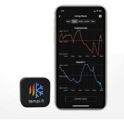 Generic tempi.fi Mini Wireless Temperature and Humidity Sensor - Developed in The USA - 24/7 Data Logger with Alarm &#226;&#128
