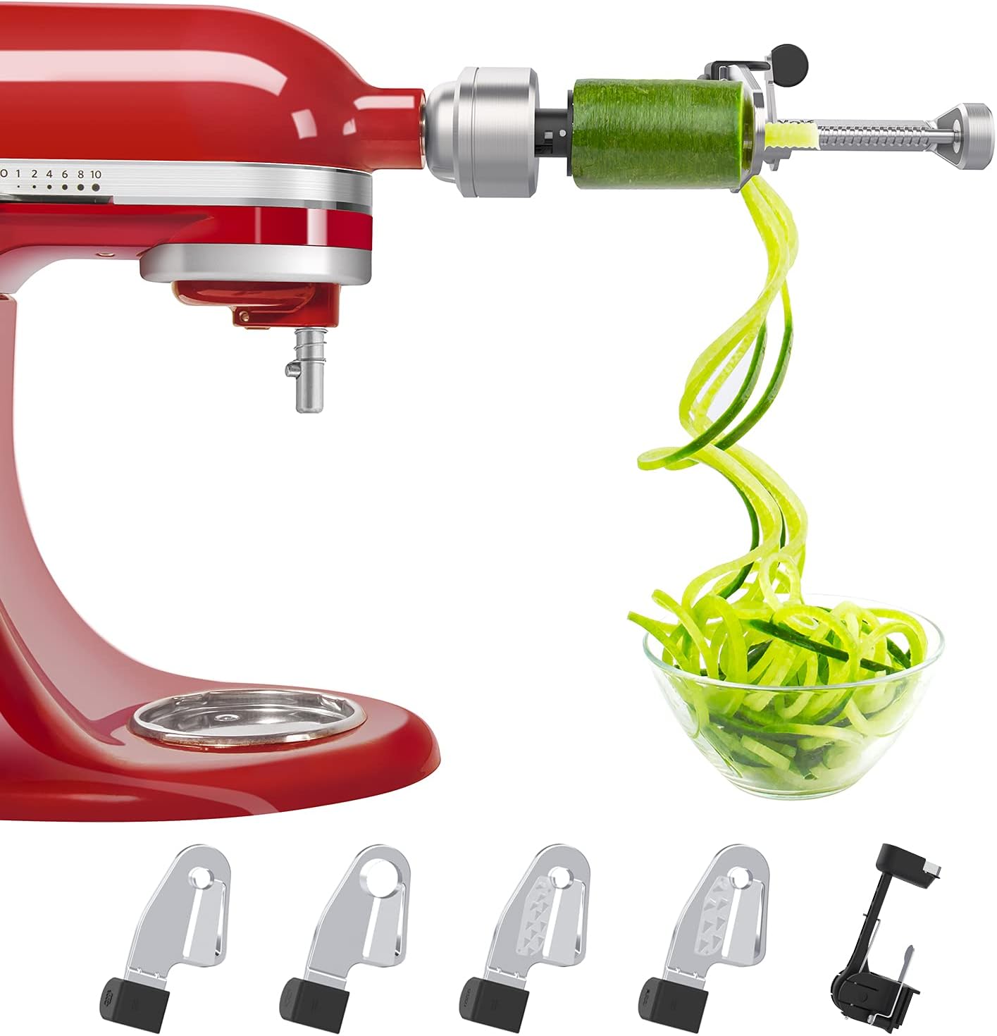 Generic Bestand Spiralizer Attachment Compatible with KitchenAid Stand Mixer, Comes with Peel, Core and Slice, Vegetable Slicer(Not Kit