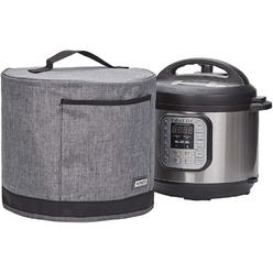 HOMEST Dust Cover with Pockets for Instant Pot 6 Quart, Insulated Pressure Cooker Cover with Easy to Clean Lining, Grey