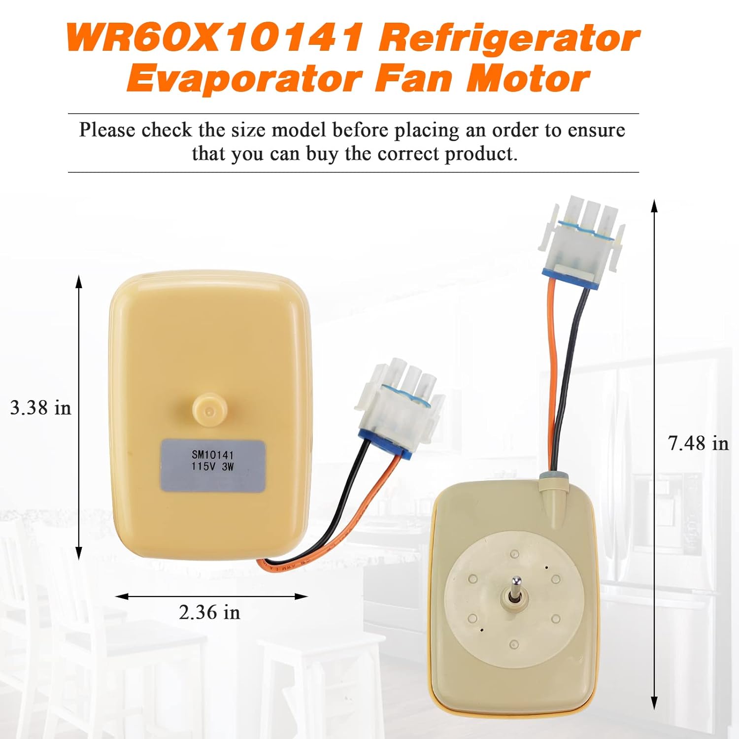 Generic WR60X10141 WR60X10346 Refrigerator Evaporator Fan Motor Blutoget-Compatible with GE Hot-Point Refrigerators-Replaces WR60X10045