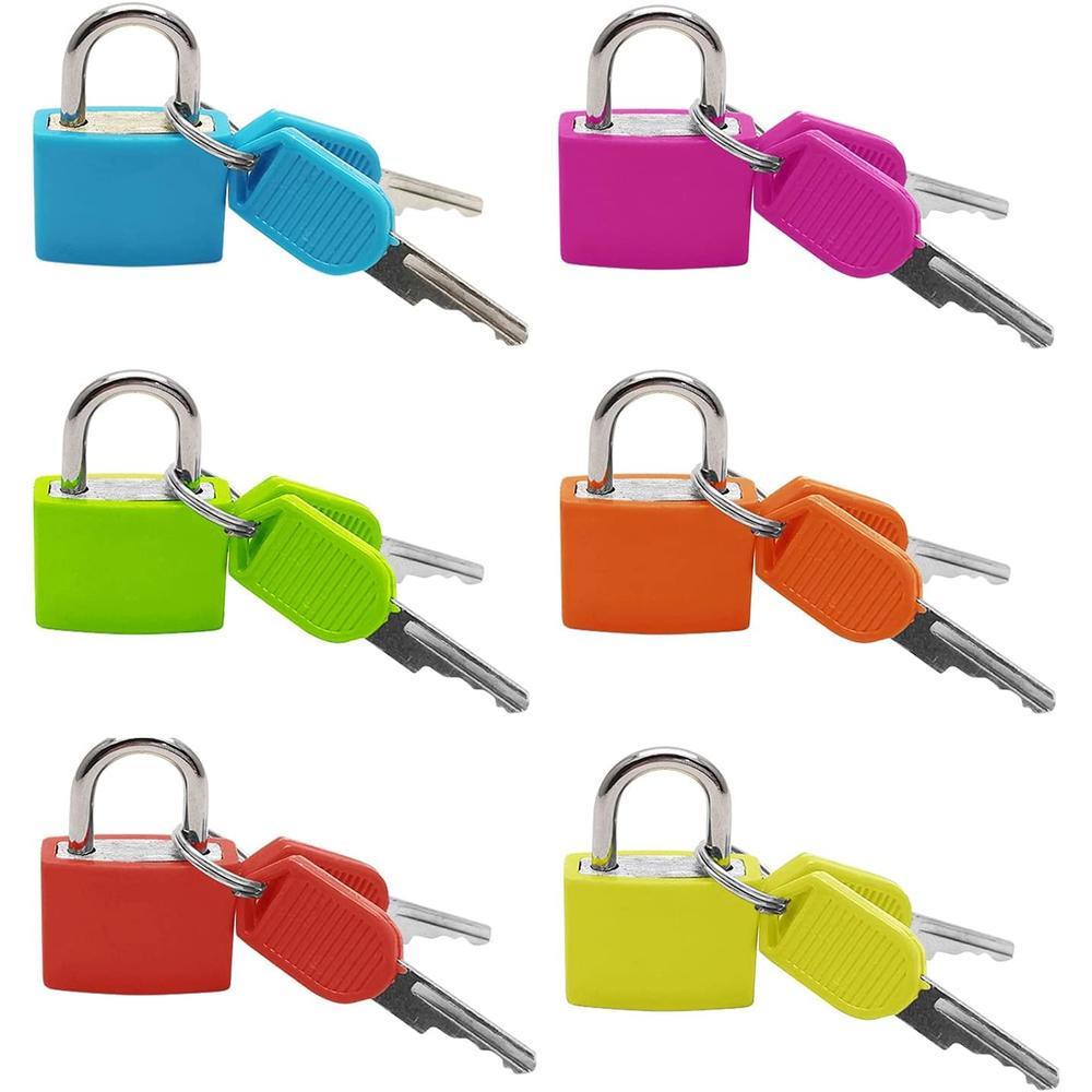 BallHull Suitcase Lock with Keys, Multicolor Small Padlock for Backpacks, Laptop Bags, Boxes, Storage Cabinets, 6 Pcs