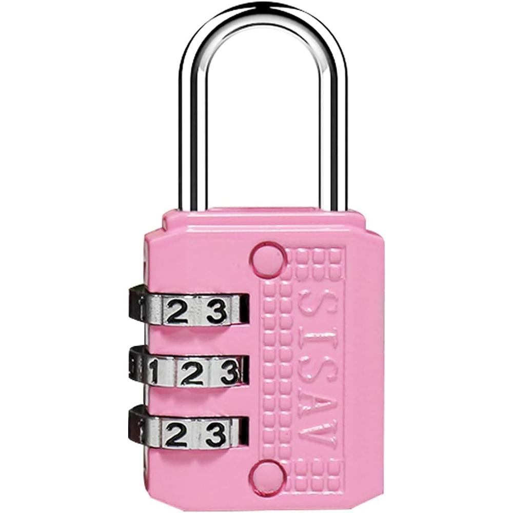 SISAV 3 Digit Combination Lock Mini Combination Lock Locker Lock Luggage Lock Gym Locker Lock Easy Read Dials Keyless Resettable Comb
