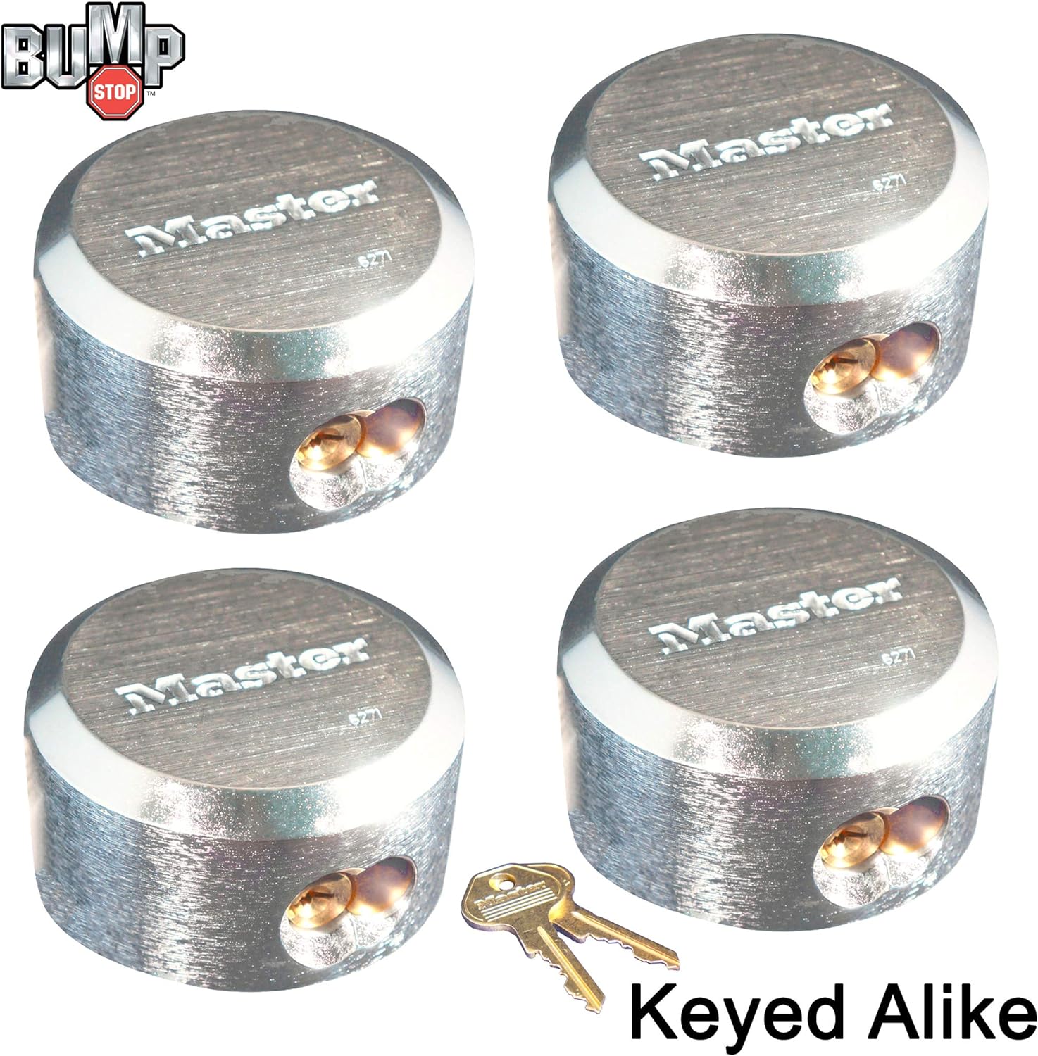 Master Lock Hidden Shackle (2) Keyed Alike Padlocks 6271NKA-2 w/ BumpStop