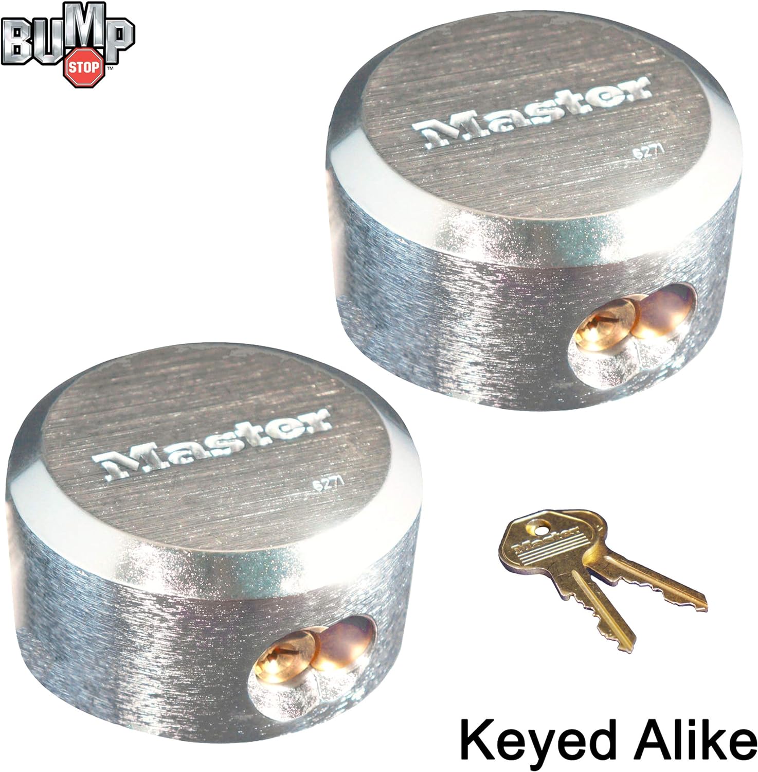Master Lock Hidden Shackle (2) Keyed Alike Padlocks 6271NKA-2 w/ BumpStop