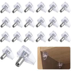 PPgod 20 Pcs Clear Shelf Support Pegs, Clear Plastic Shelf Pegs, Cabinet Shelf Supports Pins, Clear Shelf Pins Shelf Support Pegs, Sh