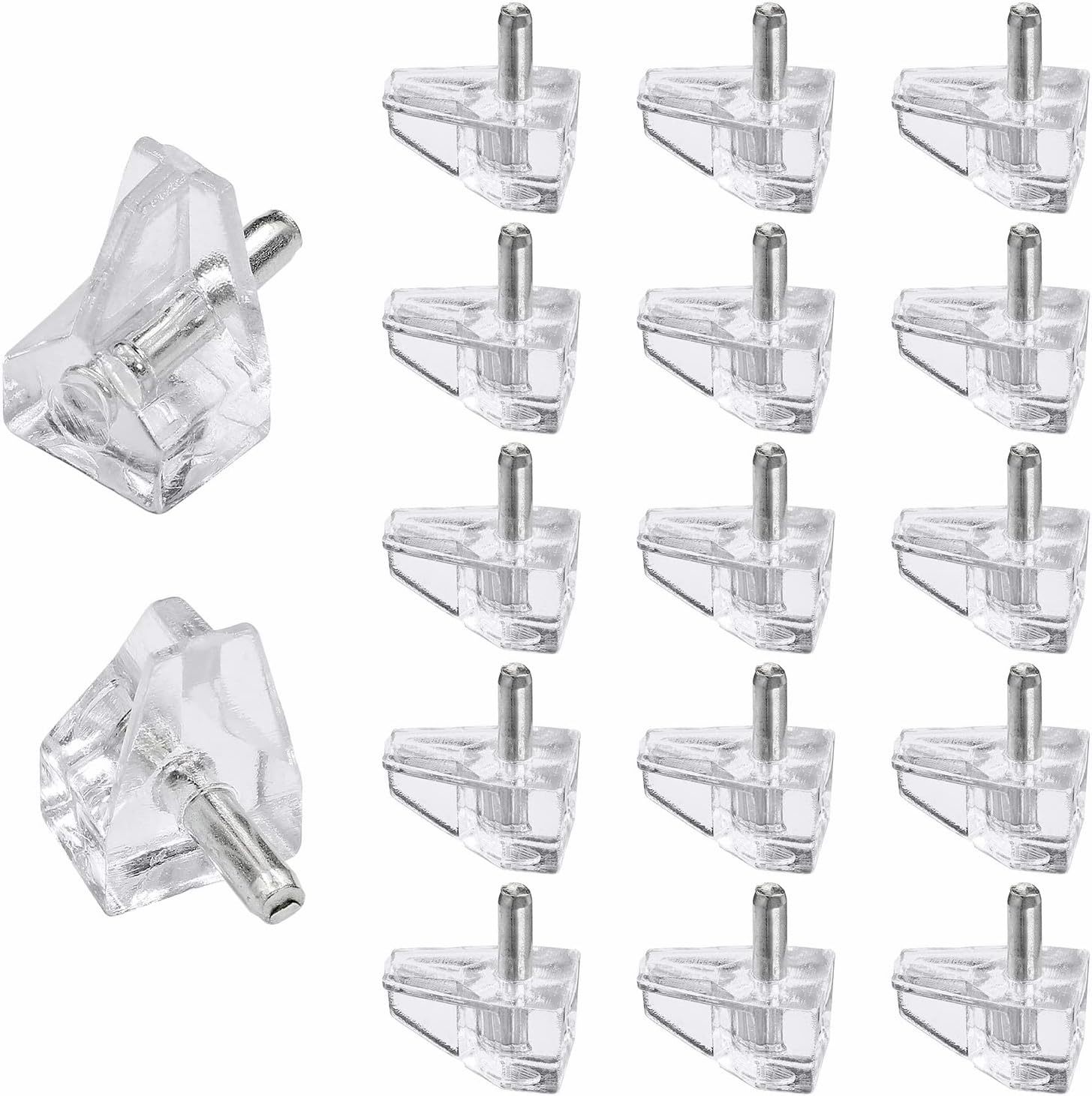 Jamiikury 20pcs Clear Shelf Pegs, 3mm Plastic Shelf Pins Small Shelf  Support Pins, Cabinet Shelf Clips for Cabinets Bookcase Shelves Cupb