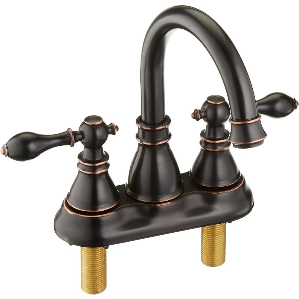 Derengge F-4501-NB 2 Handle Oil Rubbed Bronze Bathroom Sink Faucet with Pop up Drain,cUPC NSF AB1953