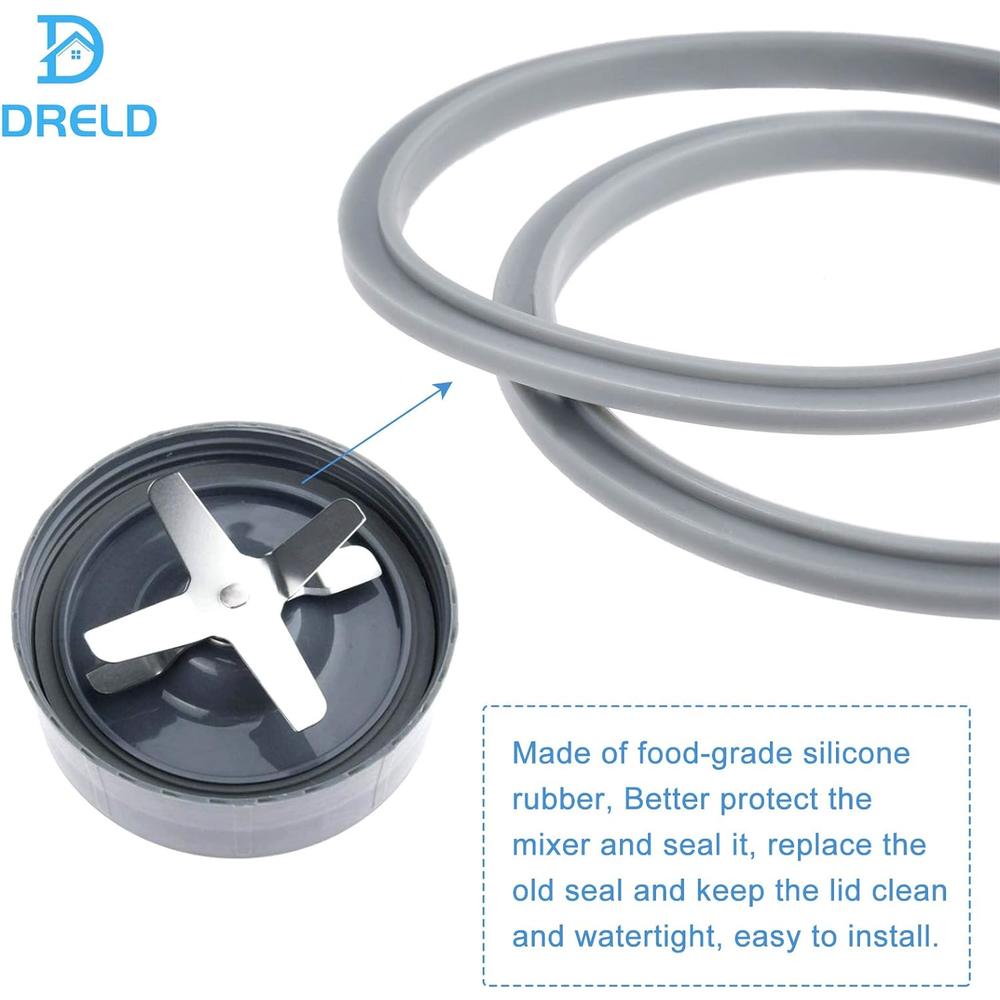 Dreld Blender Gasket Replacement for Nutribullet Rubber Ring Seal Rings Gaskets with Lip, Compatible with Nutribullet 600/900 Series