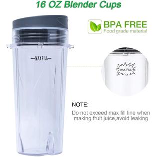 Wadoy 16OZ 16oz Blender Cup Set Compatible with Ninja Replacement