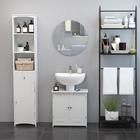 HomCom 24 Under Sink Storage Cabinet with 2 Doors and Shelves, Pedestal  Sink Bathroom Vanity Furniture, White