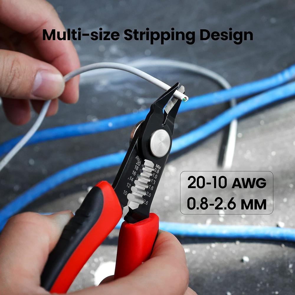 KAIWEETS Wire Cutters 5-Inch Flush Pliers with Supplementary Stripping, Cutting Pliers, Handy and Slim Diagonal Cutters, Sharp Snip