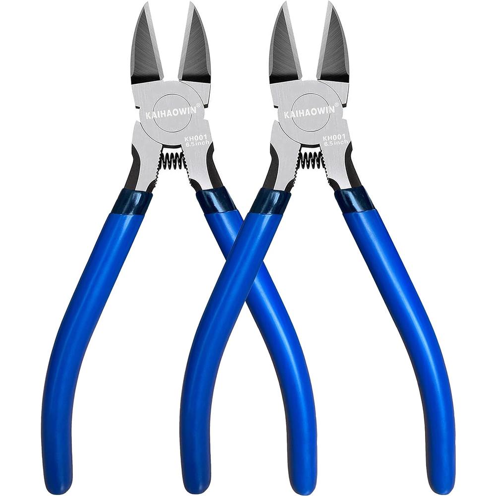 Kaihao Wire Cutters 2 Pack, 6.5 inch,WIN Flush Cutters Diagonal Cutters Side Cutters Precision Ultra Sharp Spring Loaded Wire Snips Cl