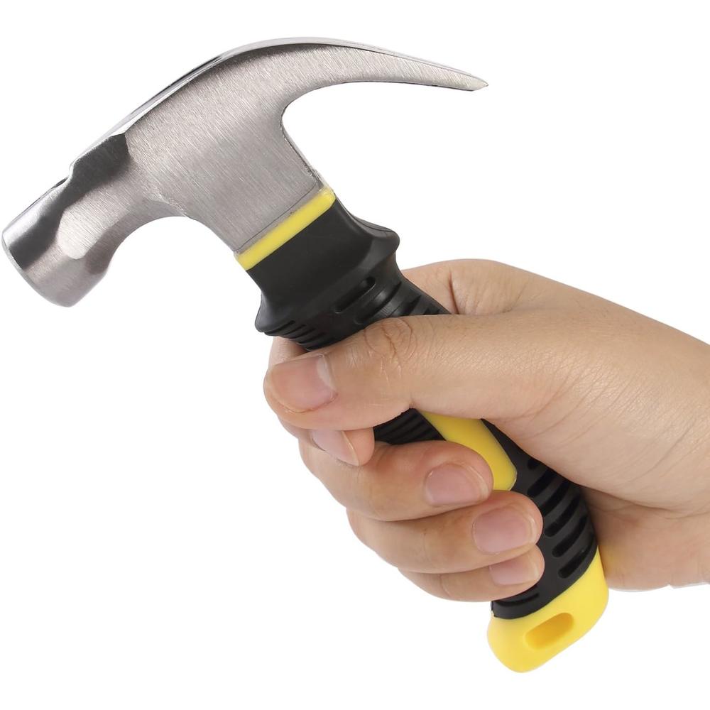 EFFICERE 8-oz. All-Purpose Stubby Hammer with Magnetic Nail Starter, Durable Alloy Steel Head and Fiberglass Handle | Perfect for Genera
