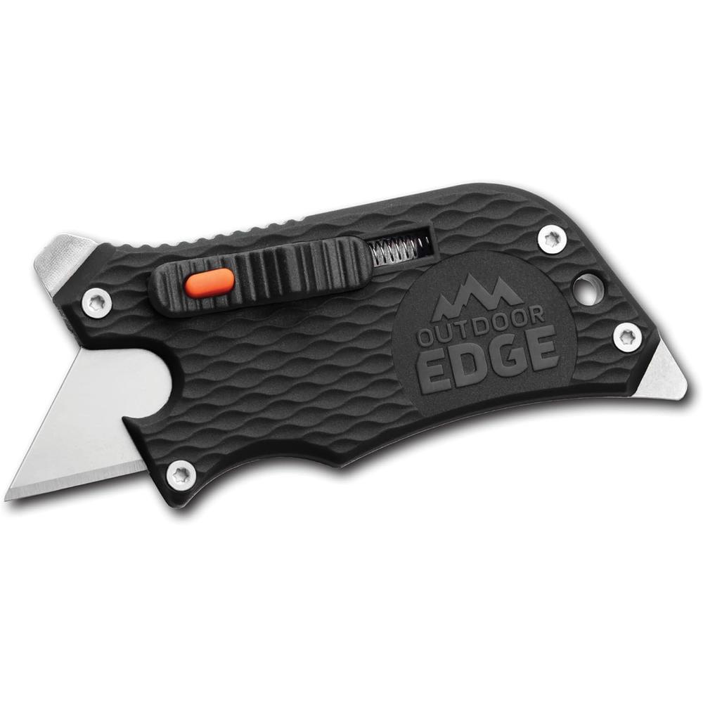 Outdoor Edge SlideWinder - Utility Knife Multitool with Standard Replaceable Razor Blade, Screwdrivers, Prybar, Bottle Opener and Pocket Cli