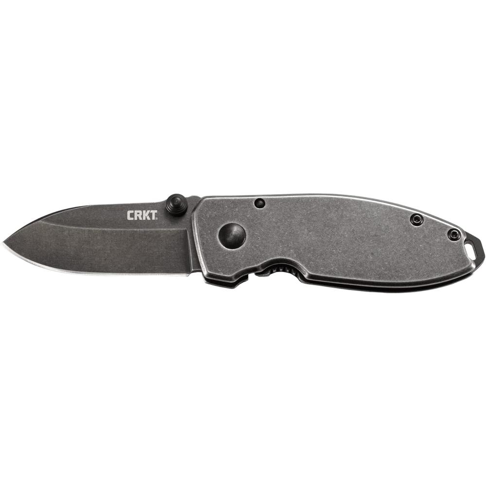 Columbia River Knife & Tool (CRKT) CRKT Squid Folding Pocket Knife: Compact EDC Straight Edge Utility Knife with Stainless Steel Blade and Framelock Handle - Blac