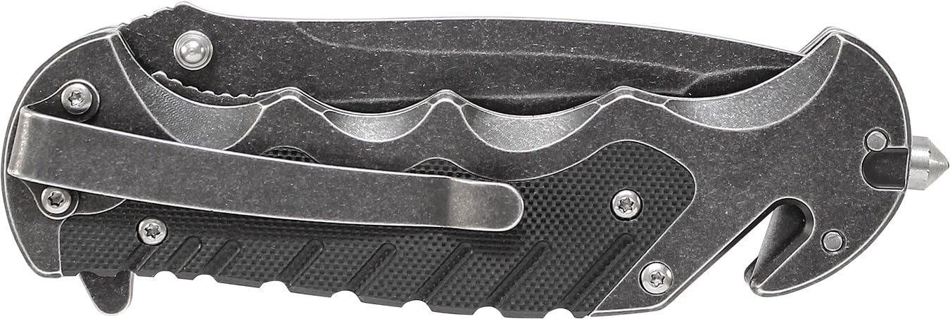 Smith & Wesson Border Guard SWBG10S 8.3in High Carbon S.S. Folding Knife with 3.5in Serrated Tanto Blade and Aluminum Handle for Outdoor, Tact