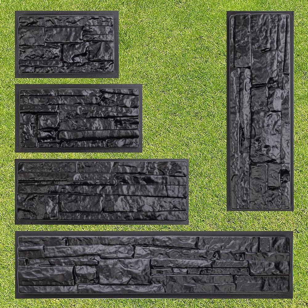 Betonex 5 pcs ABS 2mm Plastic Molds for Concrete Plaster Wall Stone Cement Tiles Concrete Mould - Wall Cement Flagstone Mold Limestone