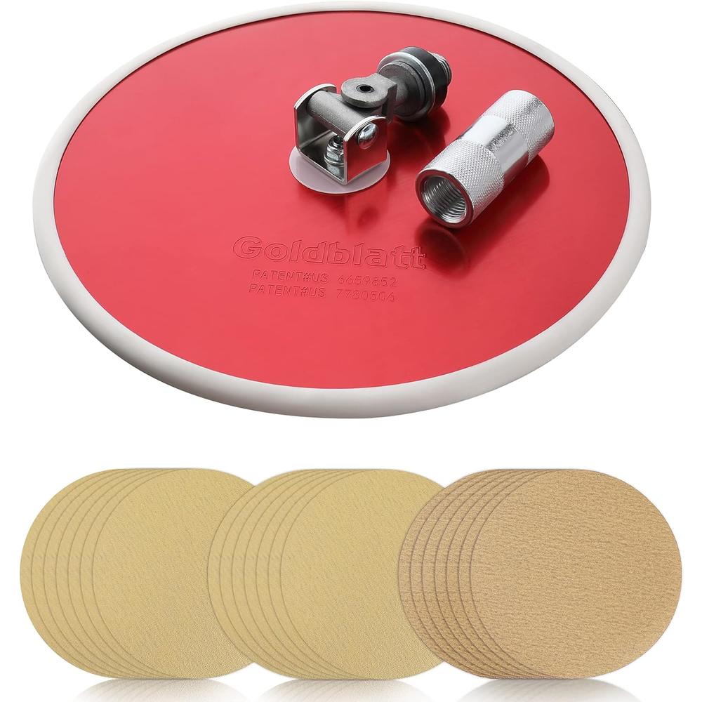 Hangzhou Great Star Industrial Goldblatt 9 Inch Drywall Sander, with 30pcs Sanding Discs-Hook and Loop 80 x 100/180 Mixed Grit, for Wall Cleaning and Polishin