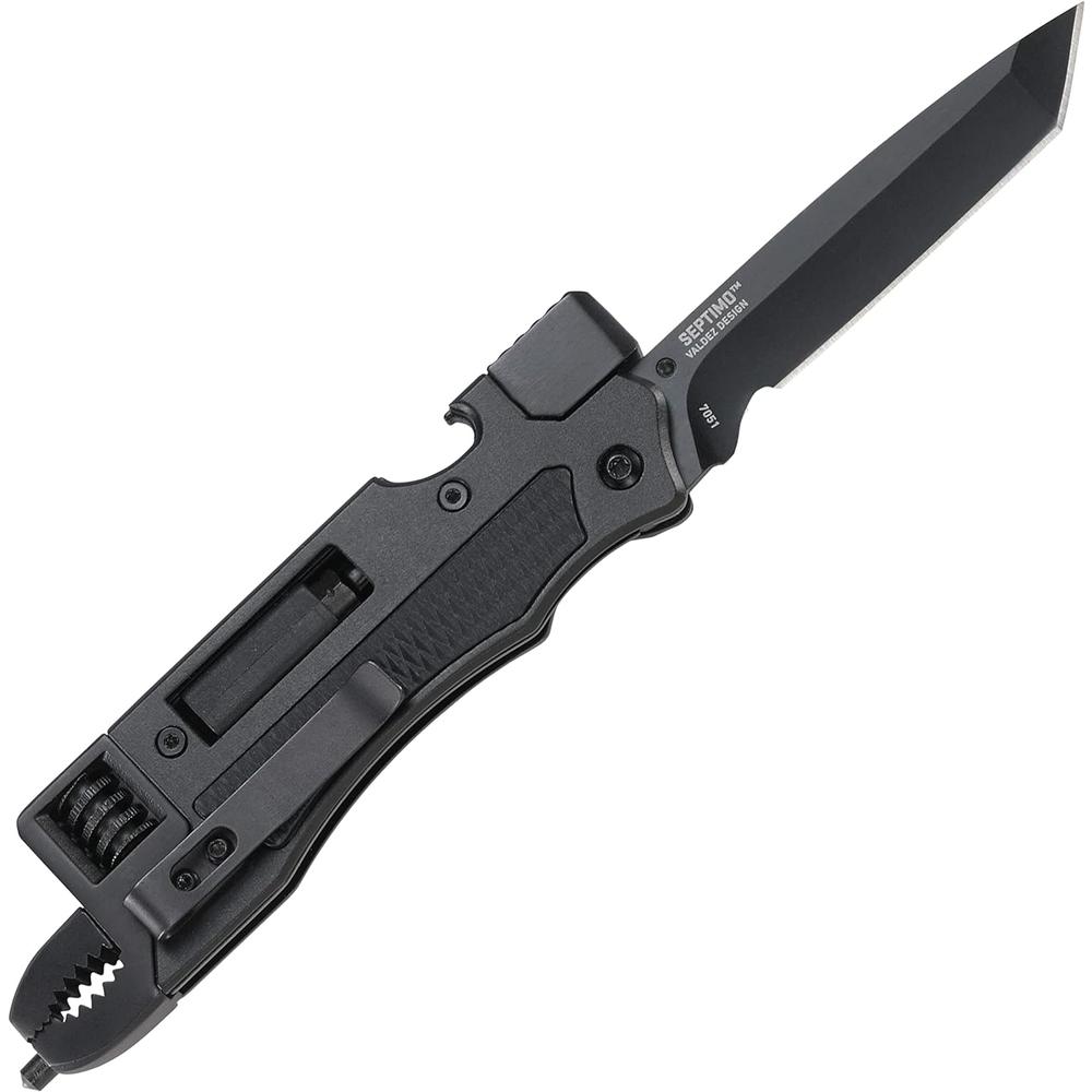 Columbia River Knife & Tool (CRKT) CRKT Septimo Multi-Tool: Everyday Carry, Black Oxide Blade, Liner Lock, Aluminum w/ Glass-Reinforced Nylon Inlay, One Position