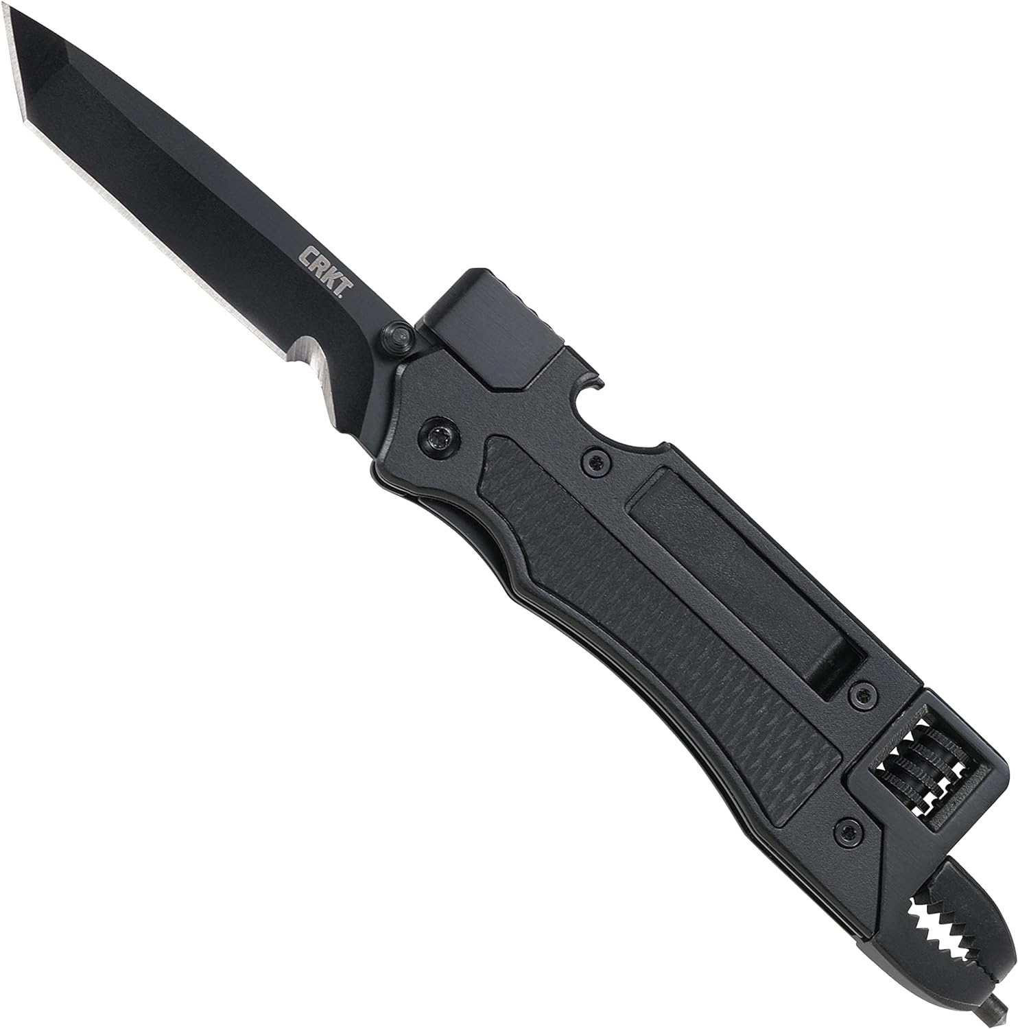 Columbia River Knife & Tool (CRKT) CRKT Septimo Multi-Tool: Everyday Carry, Black Oxide Blade, Liner Lock, Aluminum w/ Glass-Reinforced Nylon Inlay, One Position