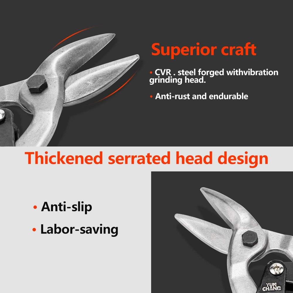 MaLuoQi Aviation Tin Snips Right Aluminum Snips for Sheet Metal Cutter Metal Shears Metal Snips Heavy Duty