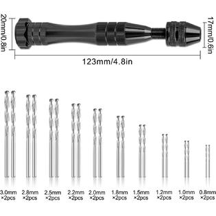 Hakkin 32 Pcs Pin Vise Hand Drill for Jewelry Making, Mini Manual Drill Kit  - 0.8-3.0
