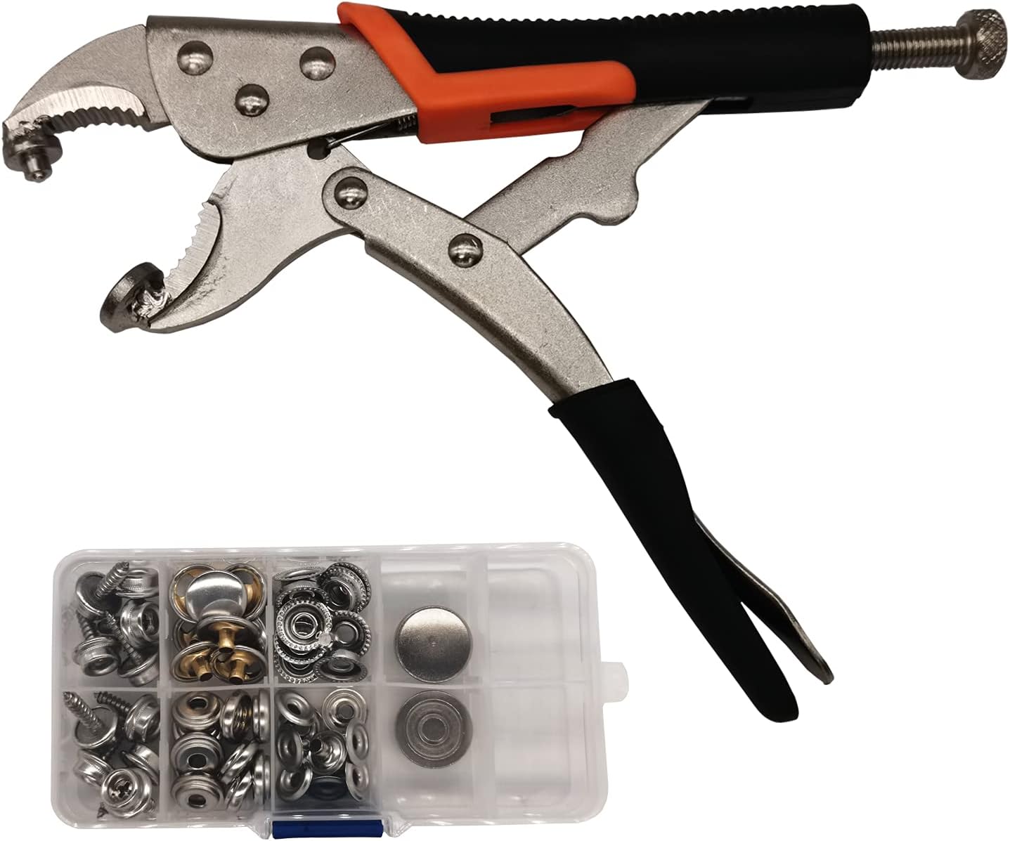 DaiDai Heavy-Duty Snap Setter Fastener Pliers Snap Tool Kit Vice-Grip Tool for Fastening Metal Snap Rings Replacing Metal Snaps Repair
