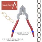 Ciata Lighting Ciata Chain Pliers, Fixture Spring loaded Chain Plier with  Red Vinyl Grip in Silver