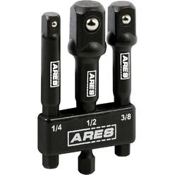 ARES 22022 - 3-Inch Impact Grade Socket Adapter Set - Turns Impact Drill Driver into High Speed Socket Driver - 1/4-Inch, 3/8-Inch,