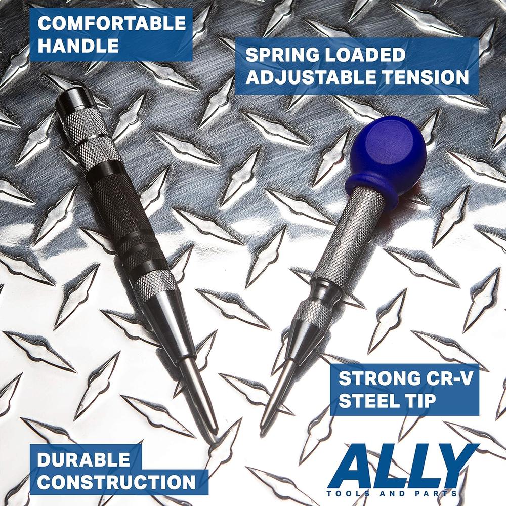 ALLY Tools and Parts Corp. ALLY Tools Super Strong 6 Inch and 5 Inch Heavy Duty Automatic Center Punch, Perfect Automatic Center Punch for Metal, Wood, Pl