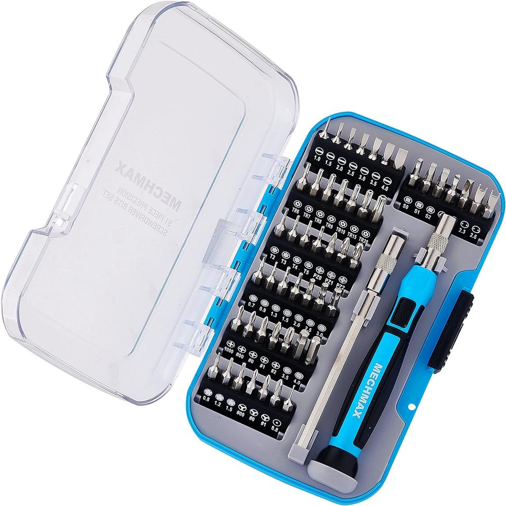MECHMAX Magnetic Precision Screwdriver Bits Set 51 Piece, Pentalobe Screwdriver Bits for Apple iPhone, Macbook, Y Type for Game Console