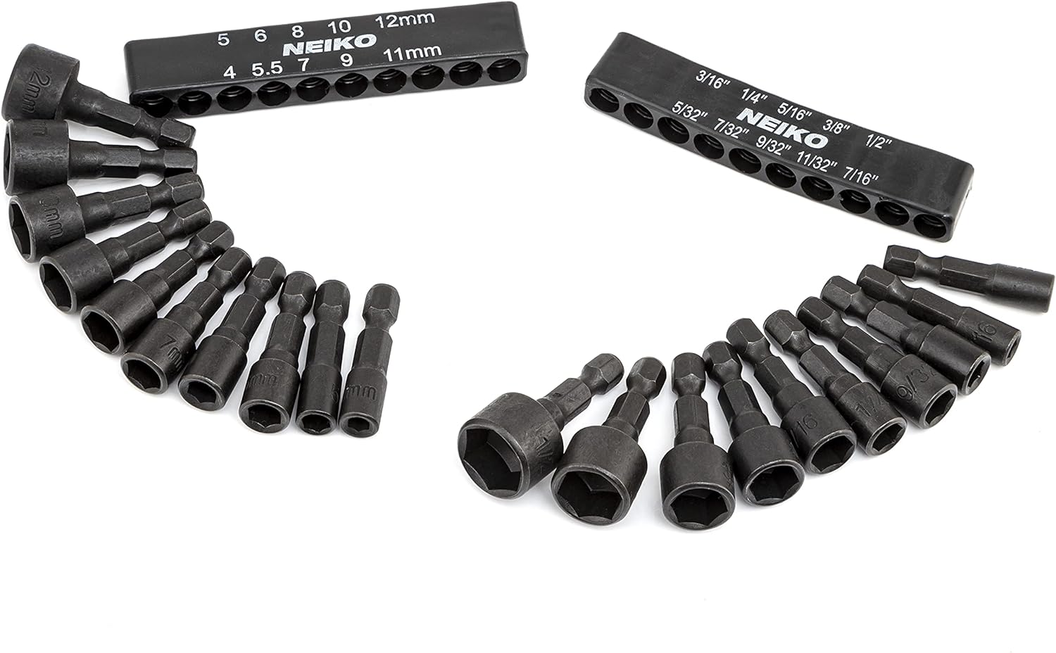 Ridgerock Tools Inc. NEIKO 10068A Nut Driver Set, For Impact Drill and Driver, 20 Piece, 1/4&#226;&#128;&#157; Hex Small Nut Driver Bit
