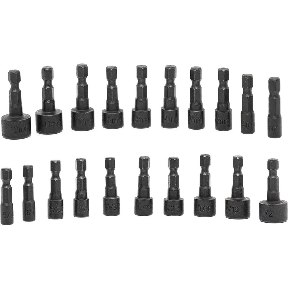 Ridgerock Tools Inc. NEIKO 10068A Nut Driver Set, For Impact Drill and Driver, 20 Piece, 1/4&#226;&#128;&#157; Hex Small Nut Driver Bit