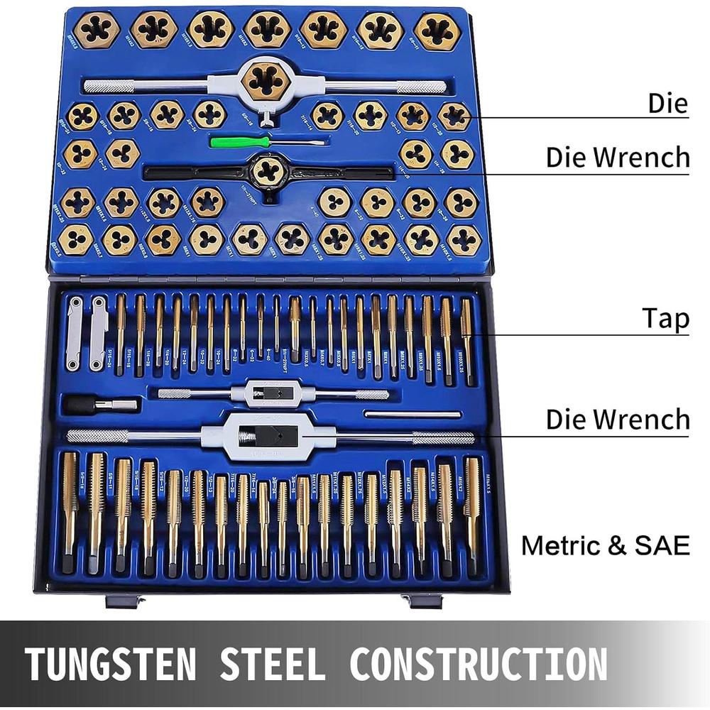 Ruian Yisui fuzhuang shanghang Happybuy 86PC Tap and Die set, Tap and Die Set Metric and Standard, Large Tap and Die Set, SAE and Metric Tap and Die Set With
