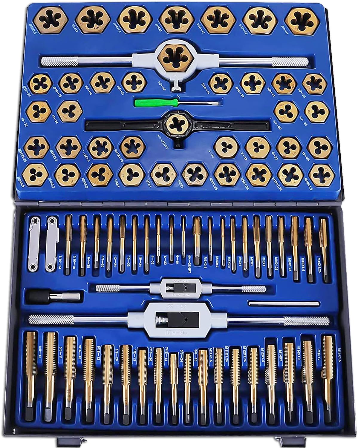 Ruian Yisui fuzhuang shanghang Happybuy 86PC Tap and Die set, Tap and Die Set Metric and Standard, Large Tap and Die Set, SAE and Metric Tap and Die Set With