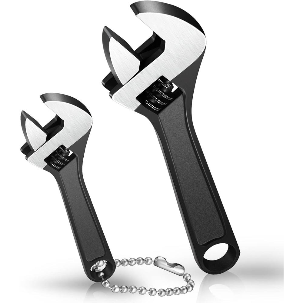Chumia Adjustable Hand Wrench Black Spanner Wrench Size Adjustable Spanner Hand Knurl Tool Adjustable Wrench Wide Wrench Repair Hand T