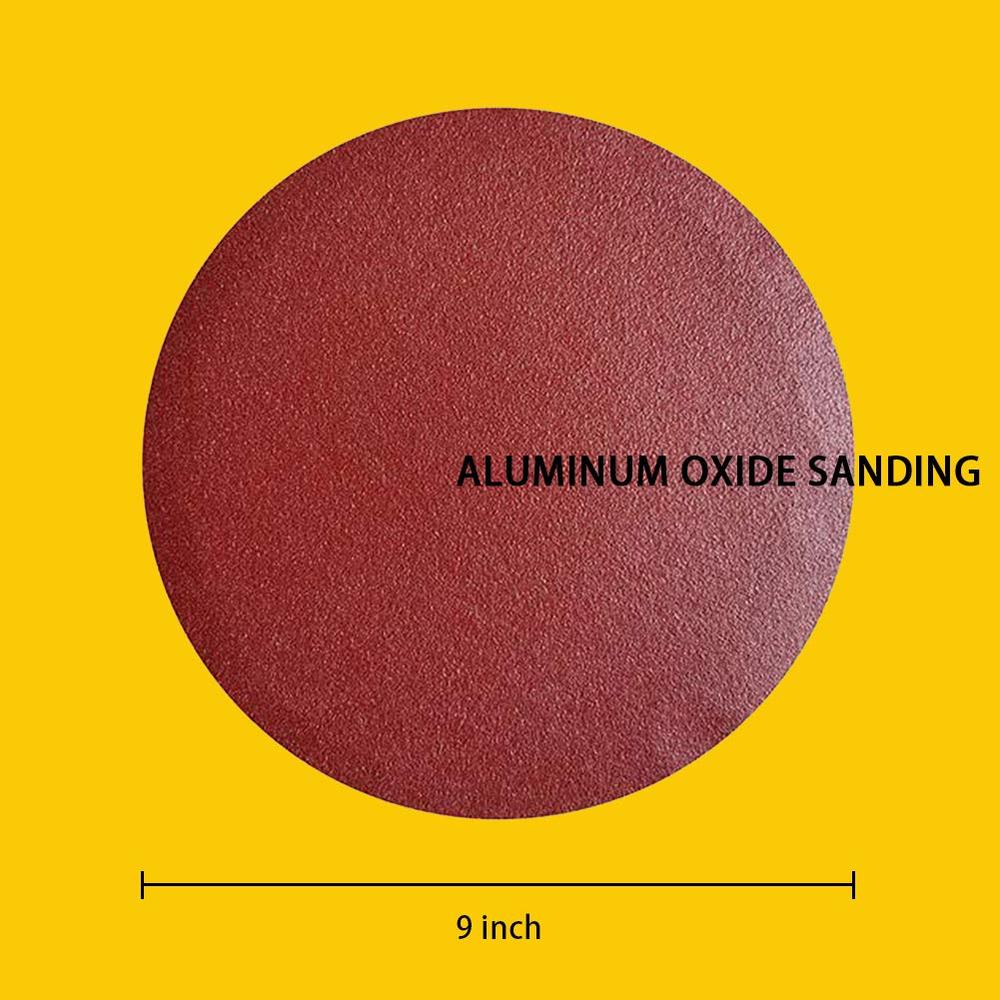 Generic Ur-Excellent 30 PCS 9 Inch NO-Hole PSA Aluminum Oxide Sanding Disc, Self Stick(5 Each of 60 100 150 180 240 400 Grit), 9in(PSA)