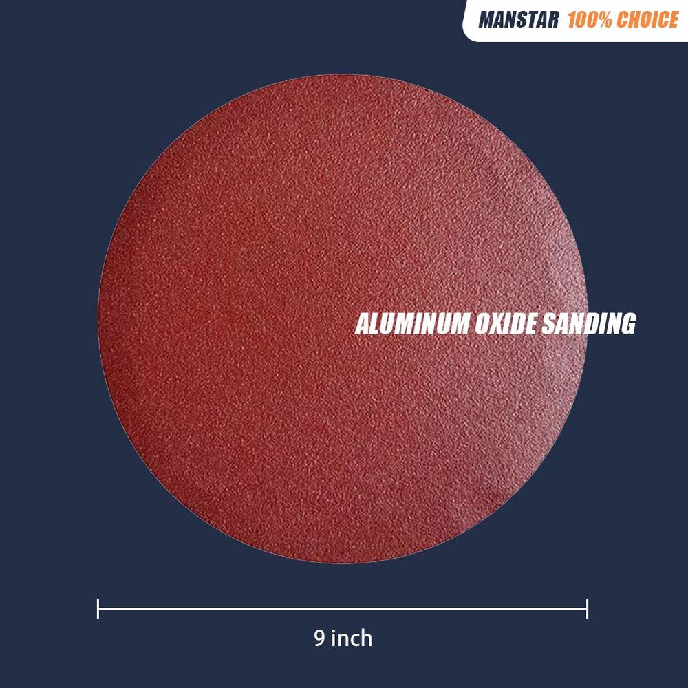 Generic 30 PCS 9-Inch Assorted PSA Aluminum Oxide Sanding Disc,NO-Hole Self Stick