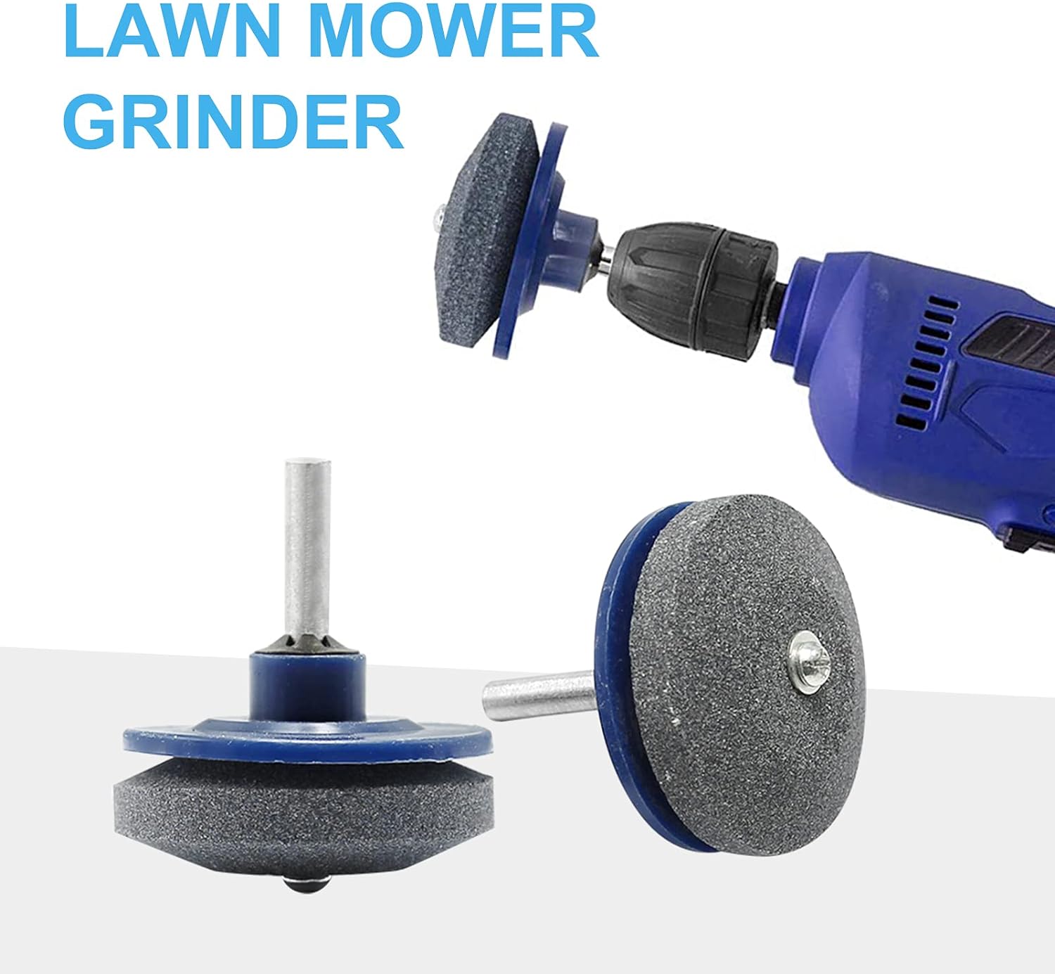 NIKUJUGA 5 Pcs Lawn Mower Blade Sharpener Universal Sharpener Grinder Wheel Stone Power Drill Hand Drill Grinder Wheel Stone for Any Pow