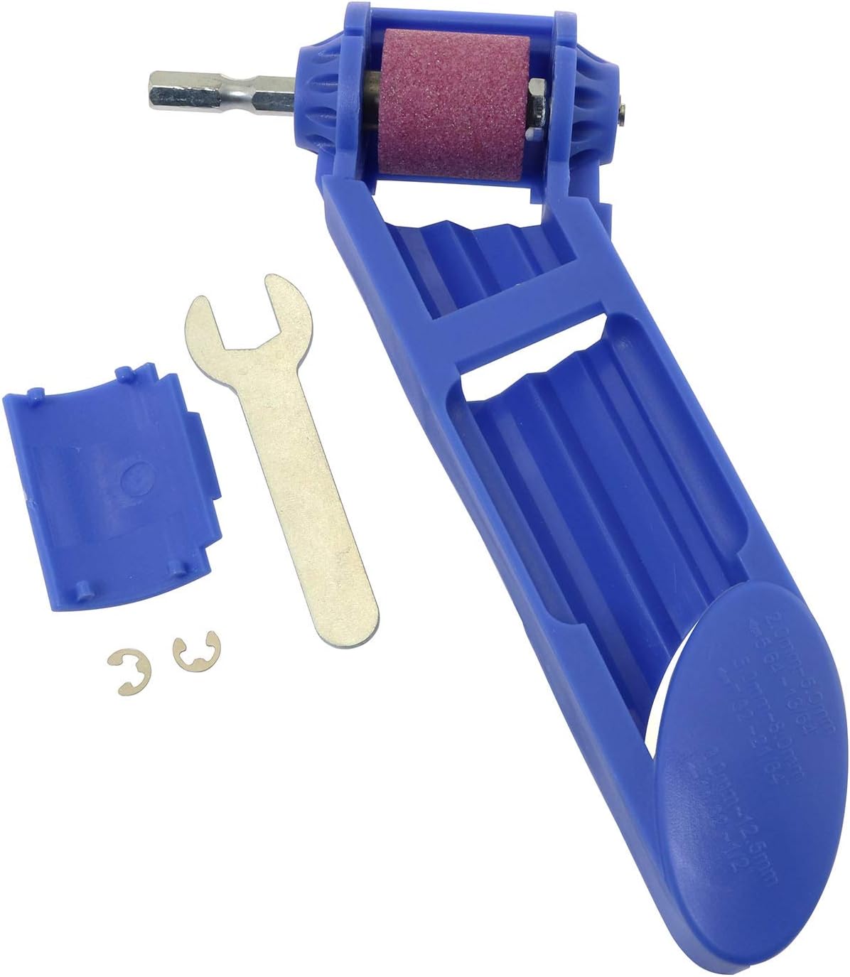 Magic&shell Diamond Drill Bit Sharpening Tool Corundum Grinding Wheel with Spanner Wrench for Grinder Polishing Blue