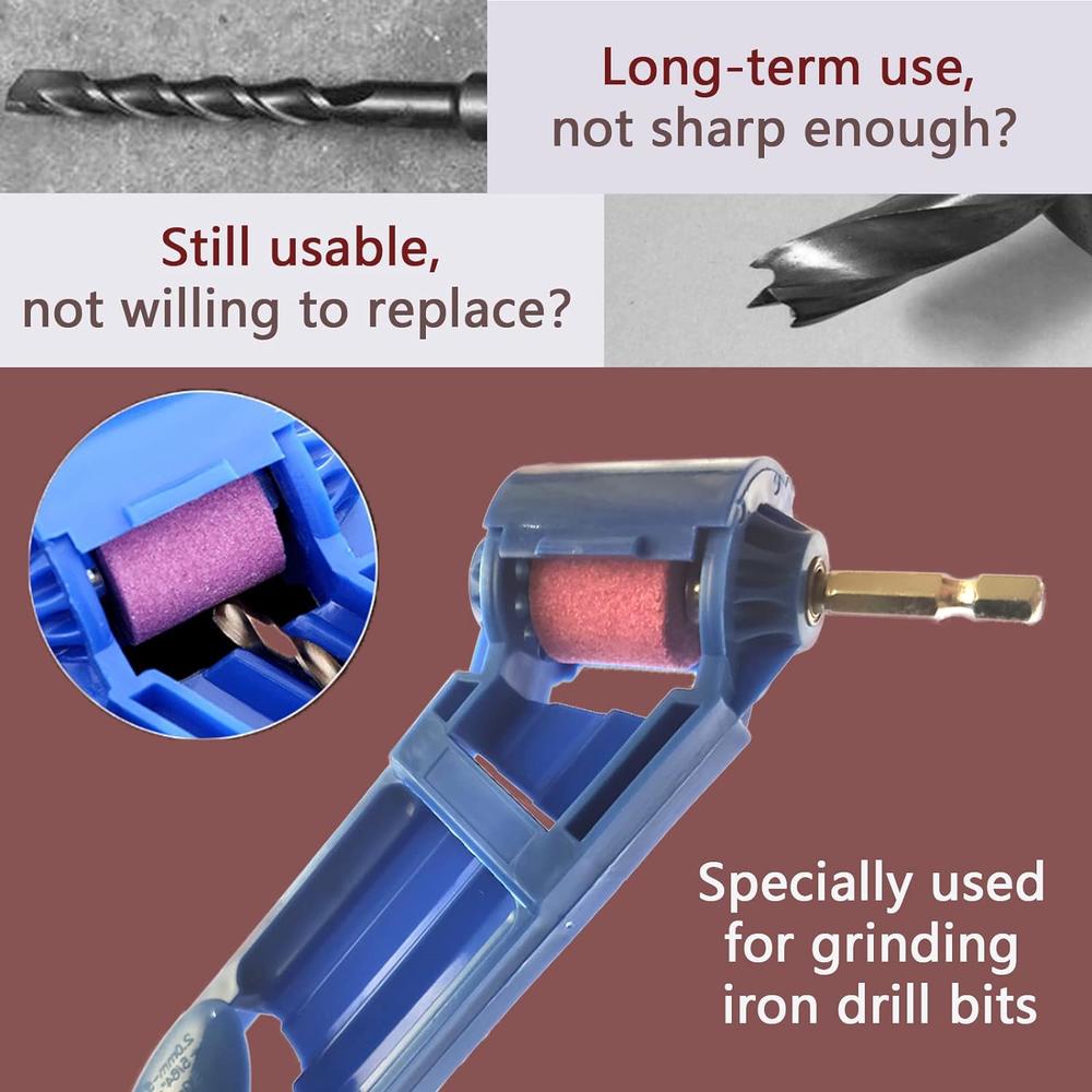 Joyangy 2Pcs Drill Bit Sharpener Diamond Drill Sharpening Bits Tool for Iron Drill Polishing Drill Grinder Grinding Tool Set with 4 Mil