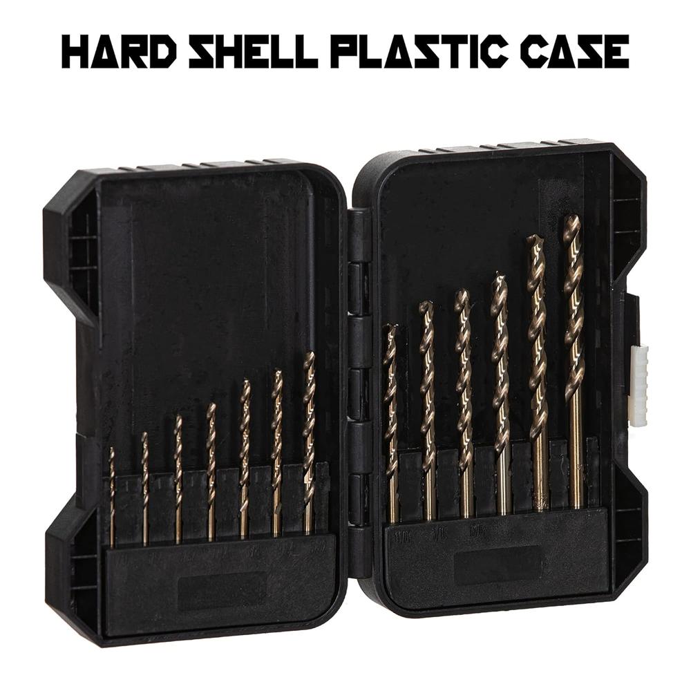 Generic Cobalt Drill Bit Set - 13 Piece M35 Cobalt Drill Bits with Storage Case - Perfect Drill Bits for Hardened Metal