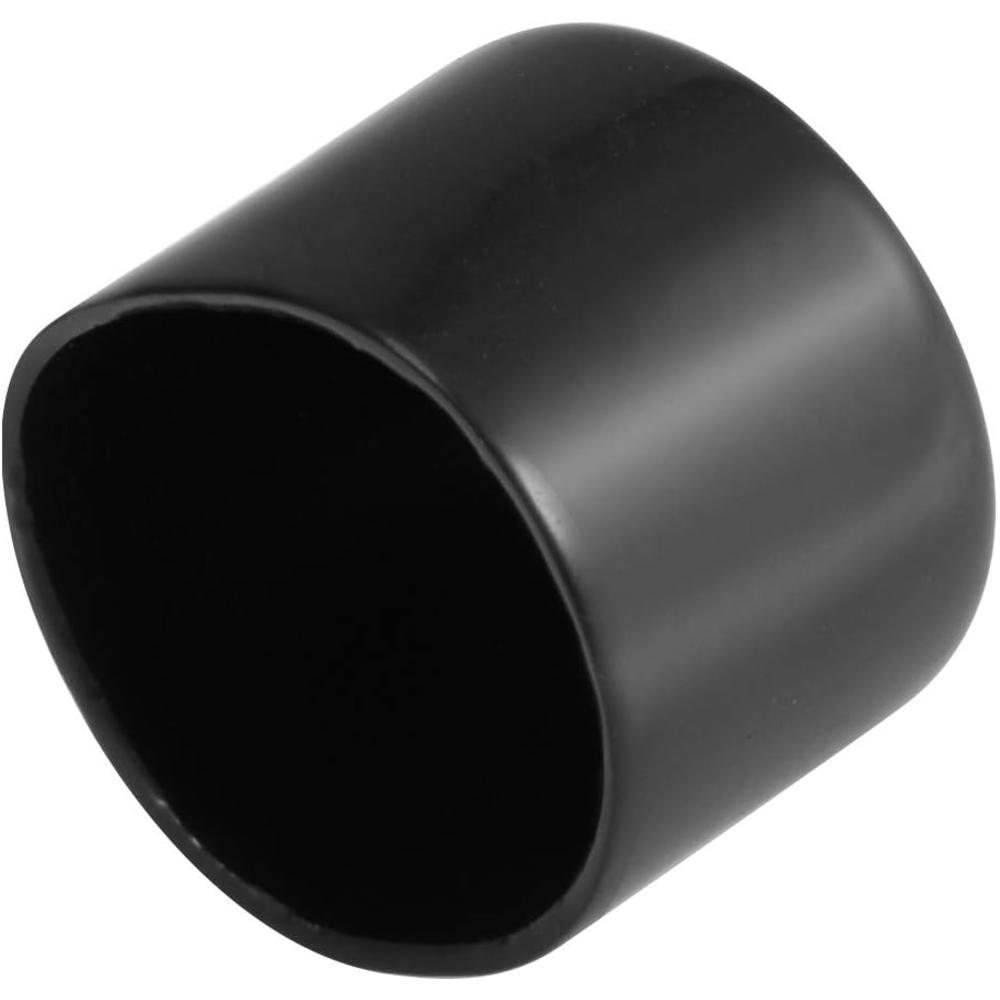uxcell 4pcs Rubber End Caps 42mm ID Vinyl Round End Cap Cover Screw Thread Protectors Black