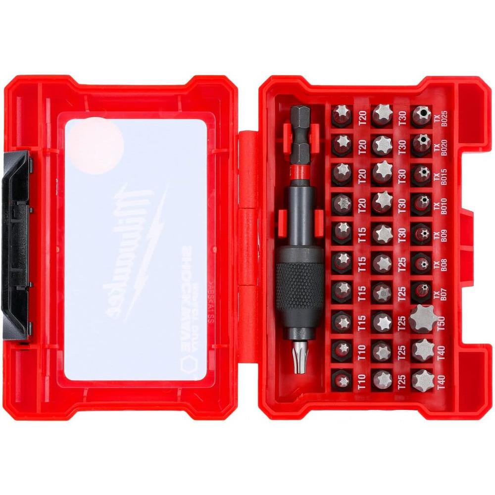 Milwaukee Shockwave Compact Bit 32 Piece Torx Set 4932471586, Set of 32 , Red