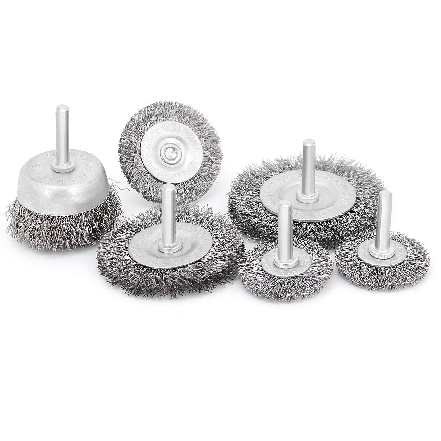 Generic 6 Pcs Wire Wheel Cup Brush Set,1/4In Round Shank Wire Brush for  Drill Attachment, for Cleaning Rust, Stripping and Abrasive