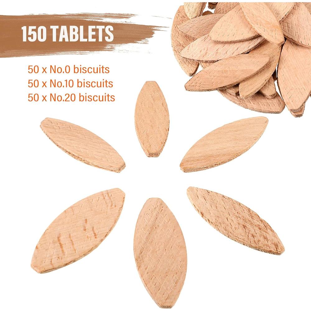 Yalikop Beechwood Joiner Biscuits Number 0, 10, 20 Wood Joining Biscuits Woodworking Biscuits Assorted Beech Wood Chips for Crafting Wo