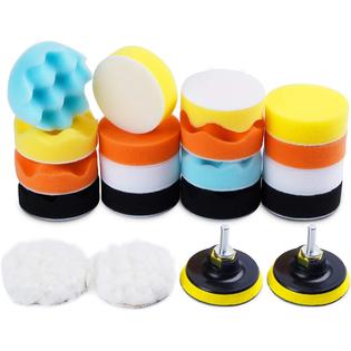 Mido Professional Abrasive Buffing Pads for Drill 22pcs Foam Drill Buffing Kit Car Drill Polishing Kit for Car Sanding, Buffing