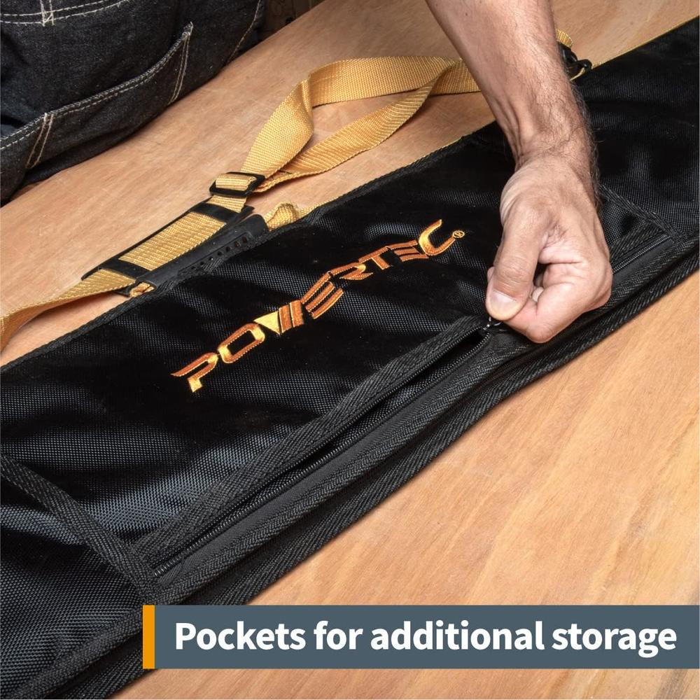 Powertec 71411 60" Premium Guide Rail Bag for Festool, Makita, and DEWALT | W/ Dual-Sided Padding For Secure Rail Placement
